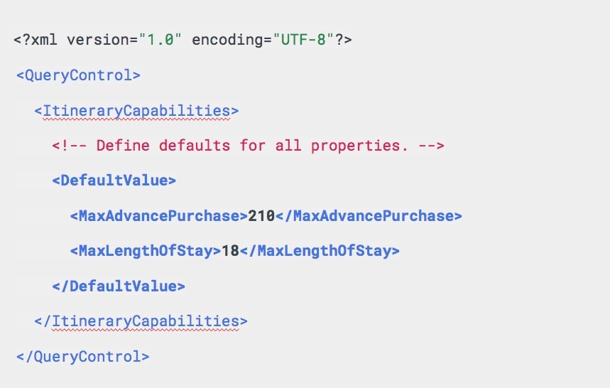 Google Hotel Ads QueryControl Message Example